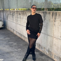 T-shirt maniche in pizzo