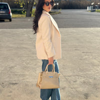 Blazer spigato panna