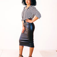 Gonna ecopelle LAVINIA nera