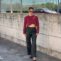 T-shirt con maniche in pizzo