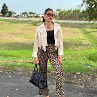 Giacca frange beige