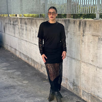 T-shirt maniche in pizzo