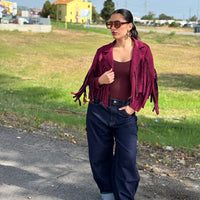 Giacca frange bordeaux