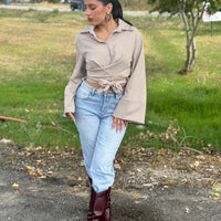 Camicia top a incrocio