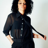 Camicia SOLE nera con cravatta