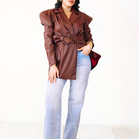 Giacca ecopelle DAFNE bordeaux