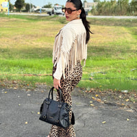 Giacca frange beige