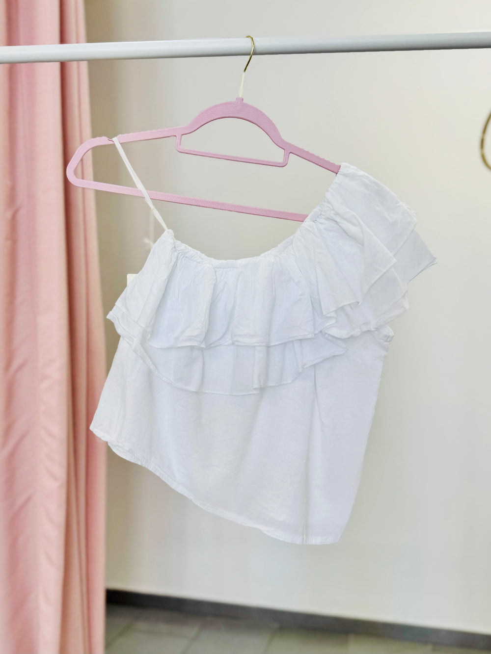 Top monospalla bianco
