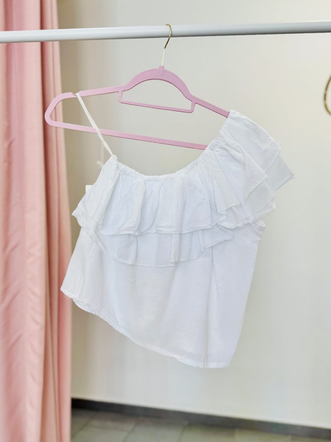 Top monospalla bianco