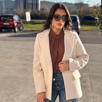 Blazer spigato panna