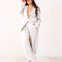 Tailleur gessato ELODIE beige