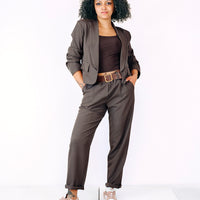 Blazer CHARLOTTE marrone corto