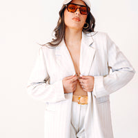 Tailleur gessato ELODIE beige