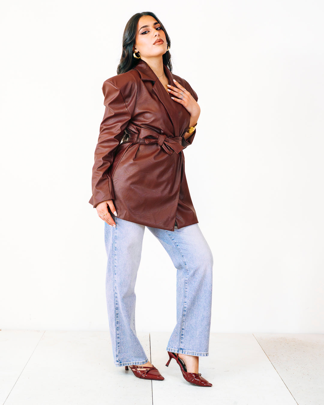 Giacca ecopelle DAFNE bordeaux