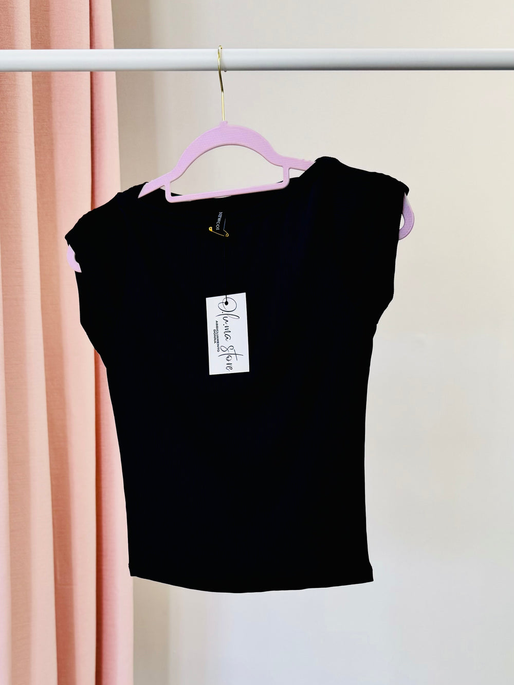 T-shirt a costine blu scuro