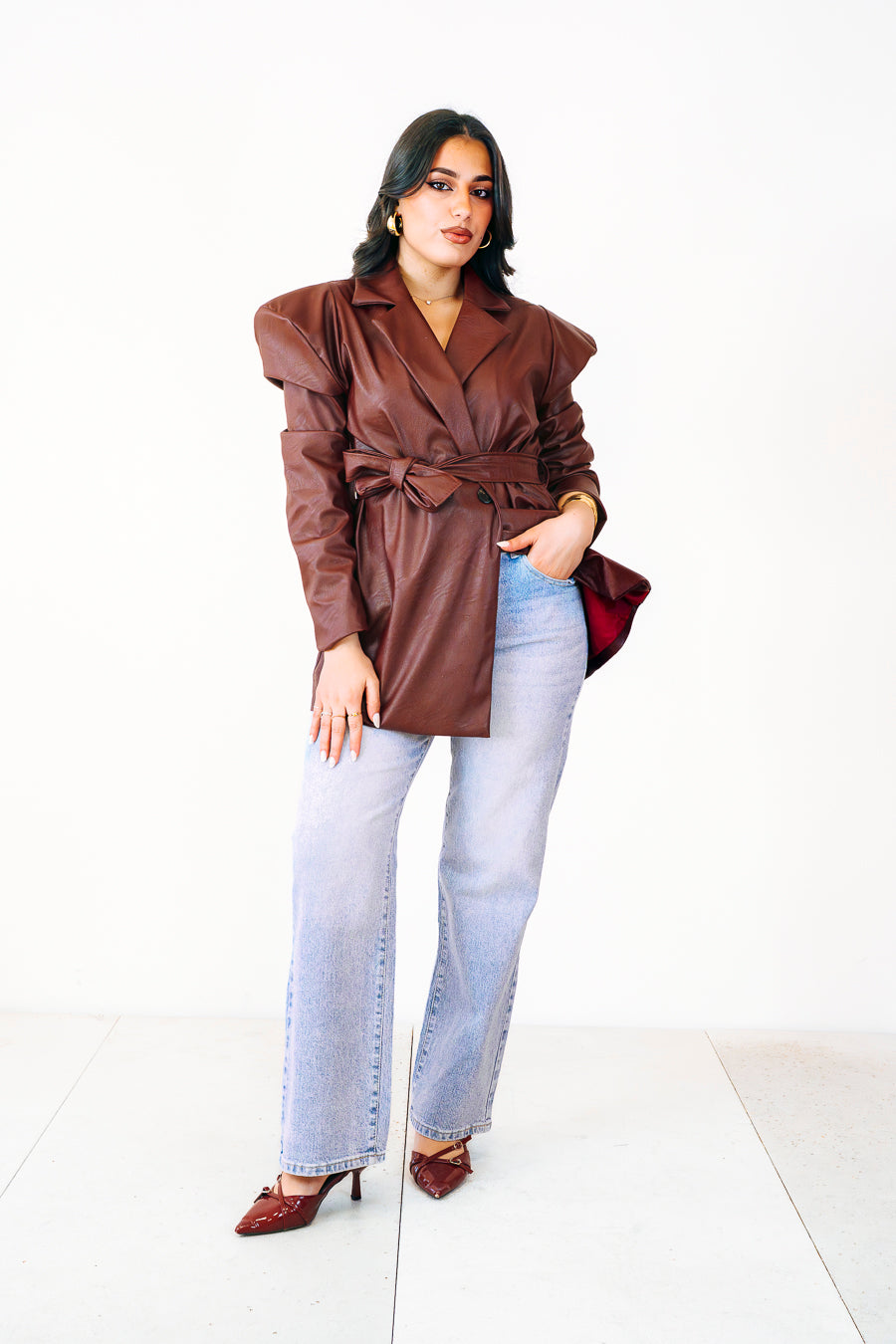 Giacca ecopelle DAFNE bordeaux