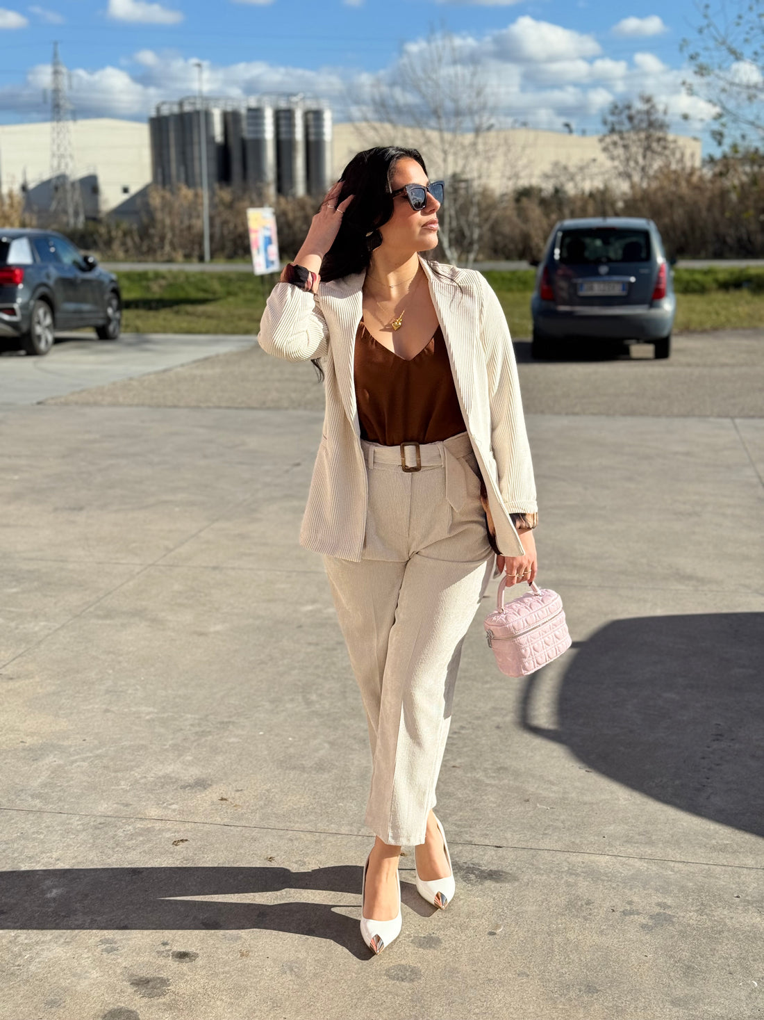 Tailleur in velluto leggero