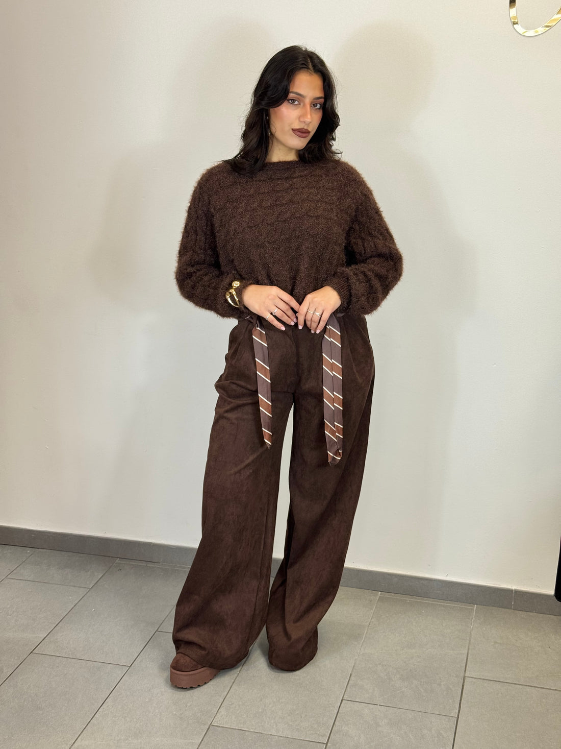 Pantalone scamosciato