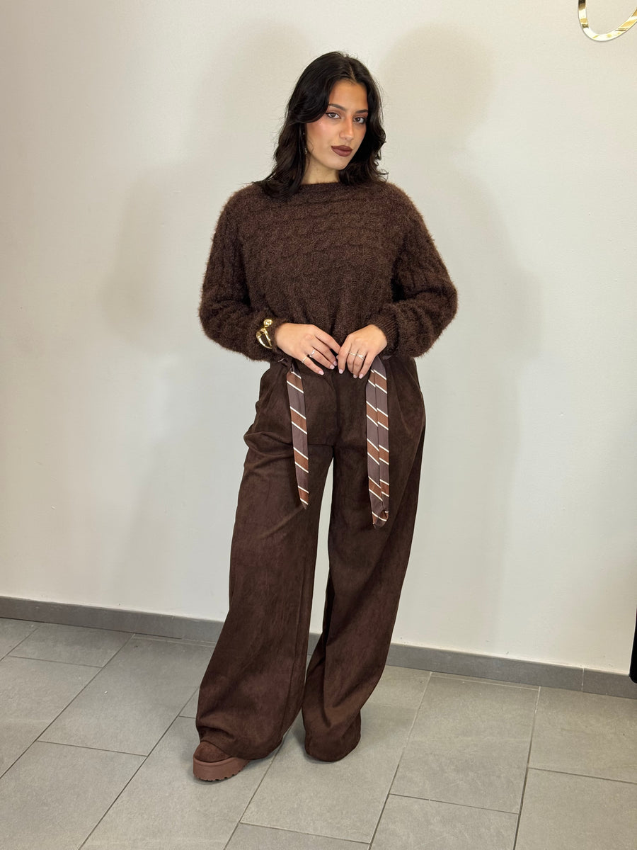 Pantalone scamosciato