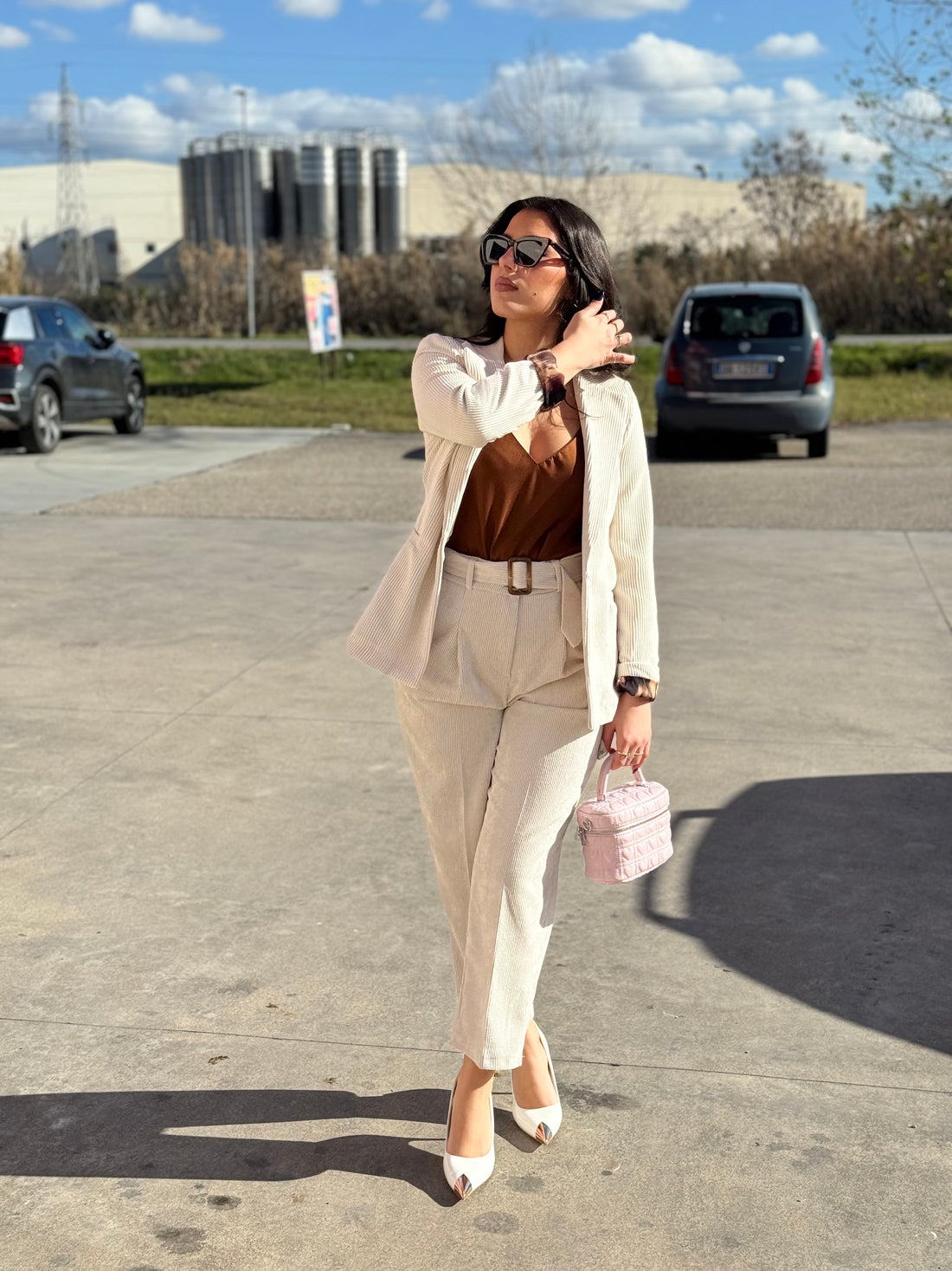 Tailleur in velluto leggero