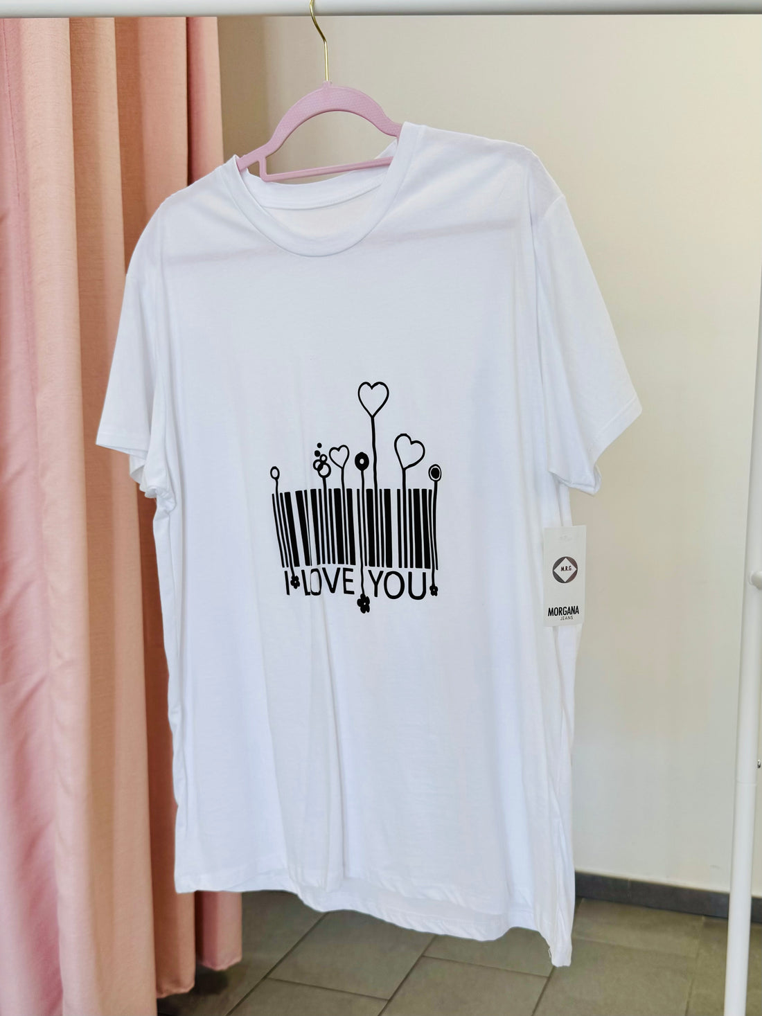 T-shirt maxi bianca