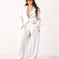 Tailleur gessato ELODIE beige