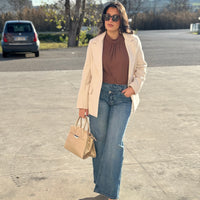 Blazer spigato panna