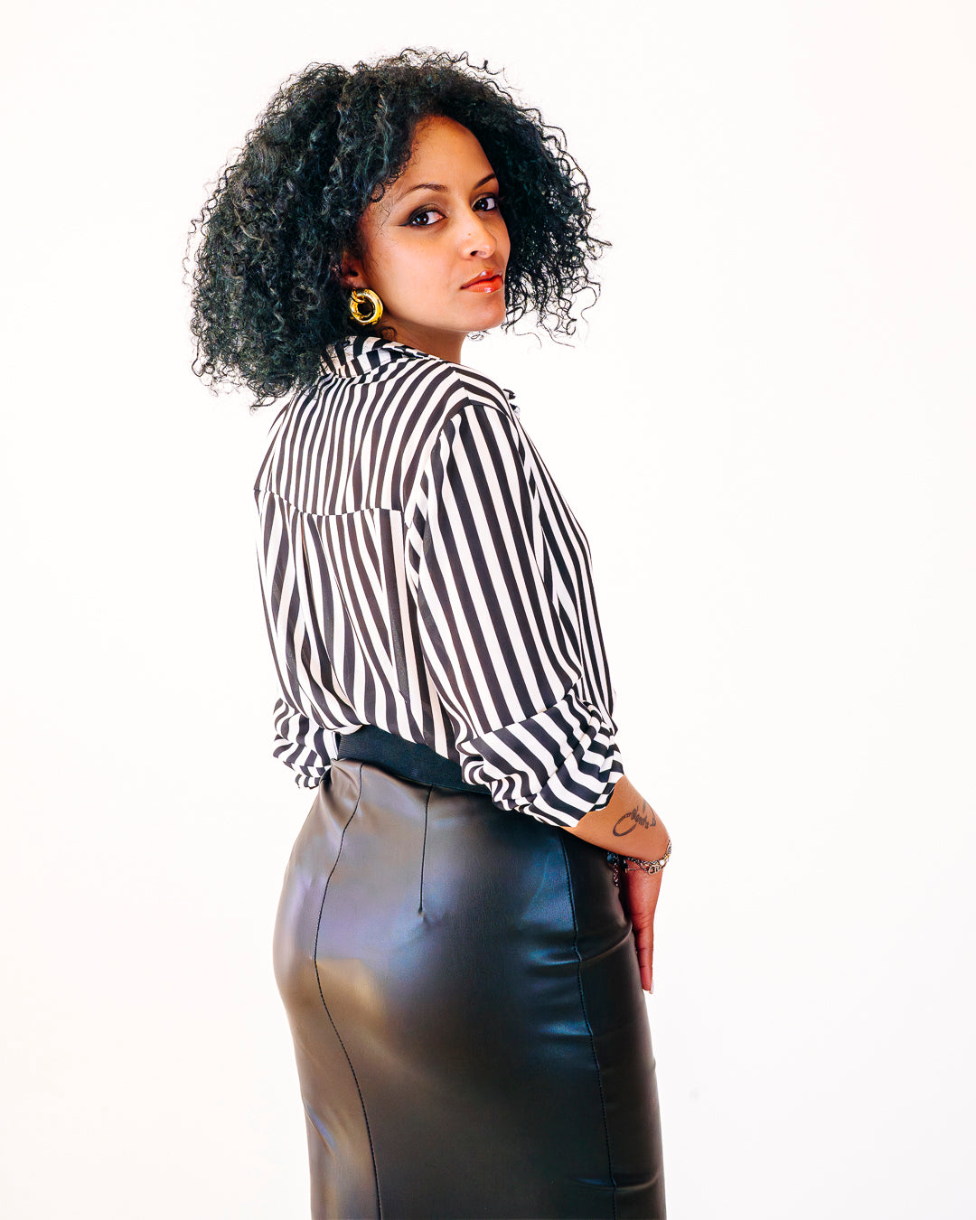 Gonna ecopelle LAVINIA nera