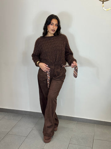 Pantalone scamosciato