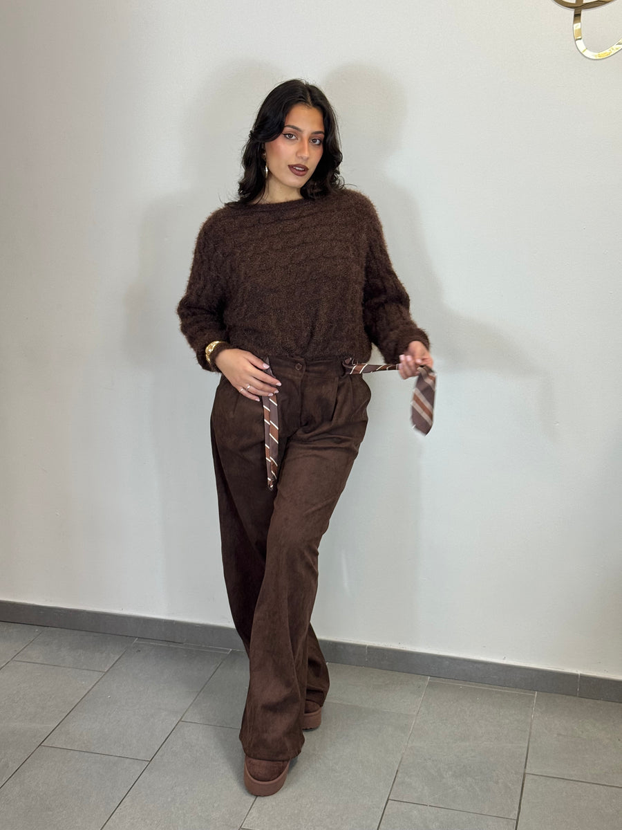 Pantalone scamosciato